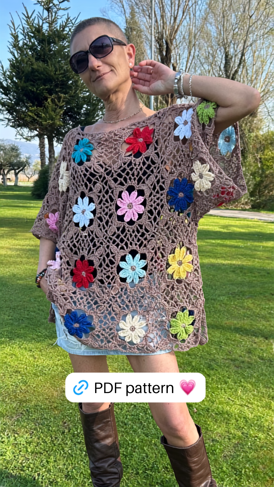 Wildflower Top  Boho Summer  Crochet Pattern Cover Up