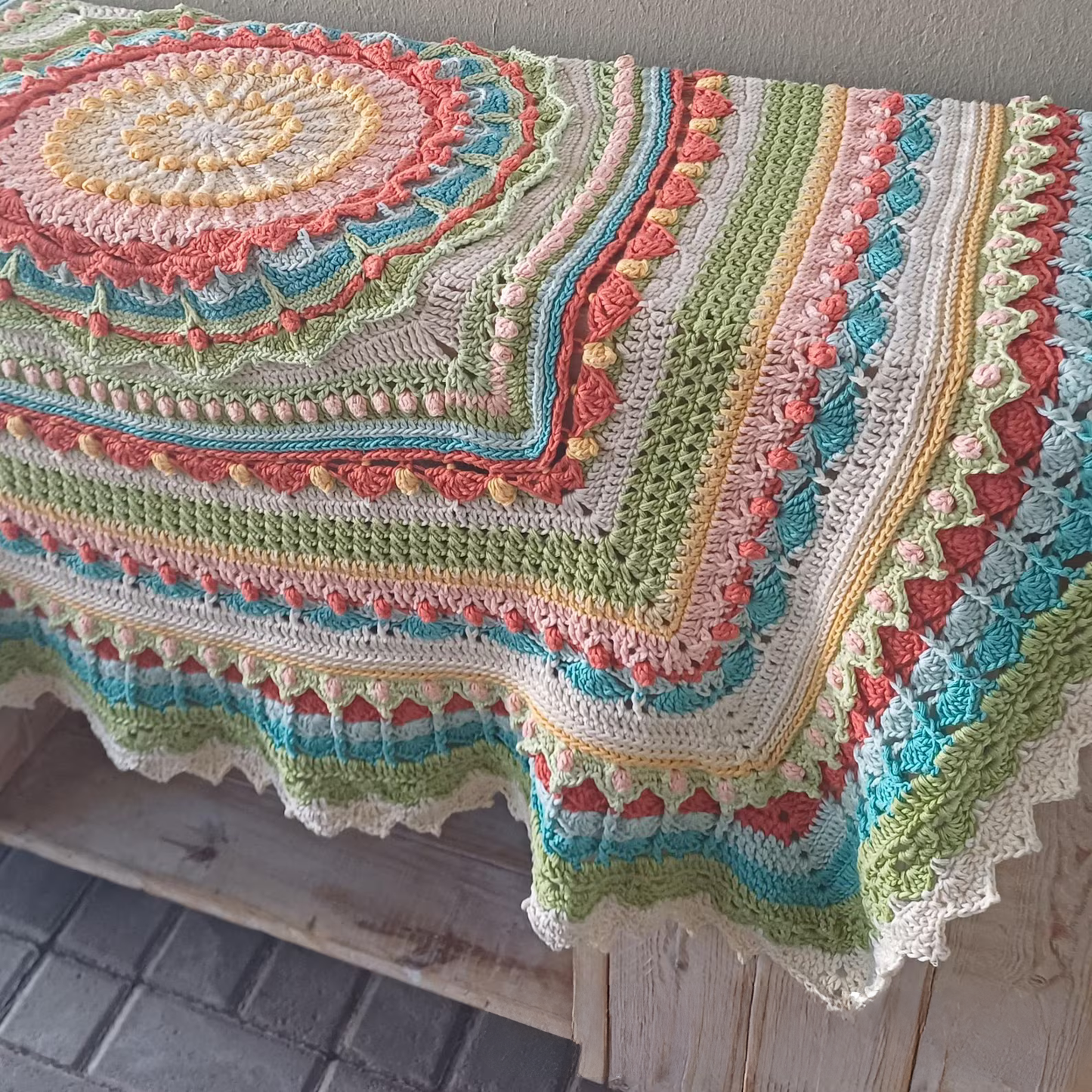 Whispers of Color — Mandala Throw Square Crochet Pattern
