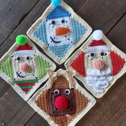 Jolly Christmas Crochet Squares - Crochet Pattern