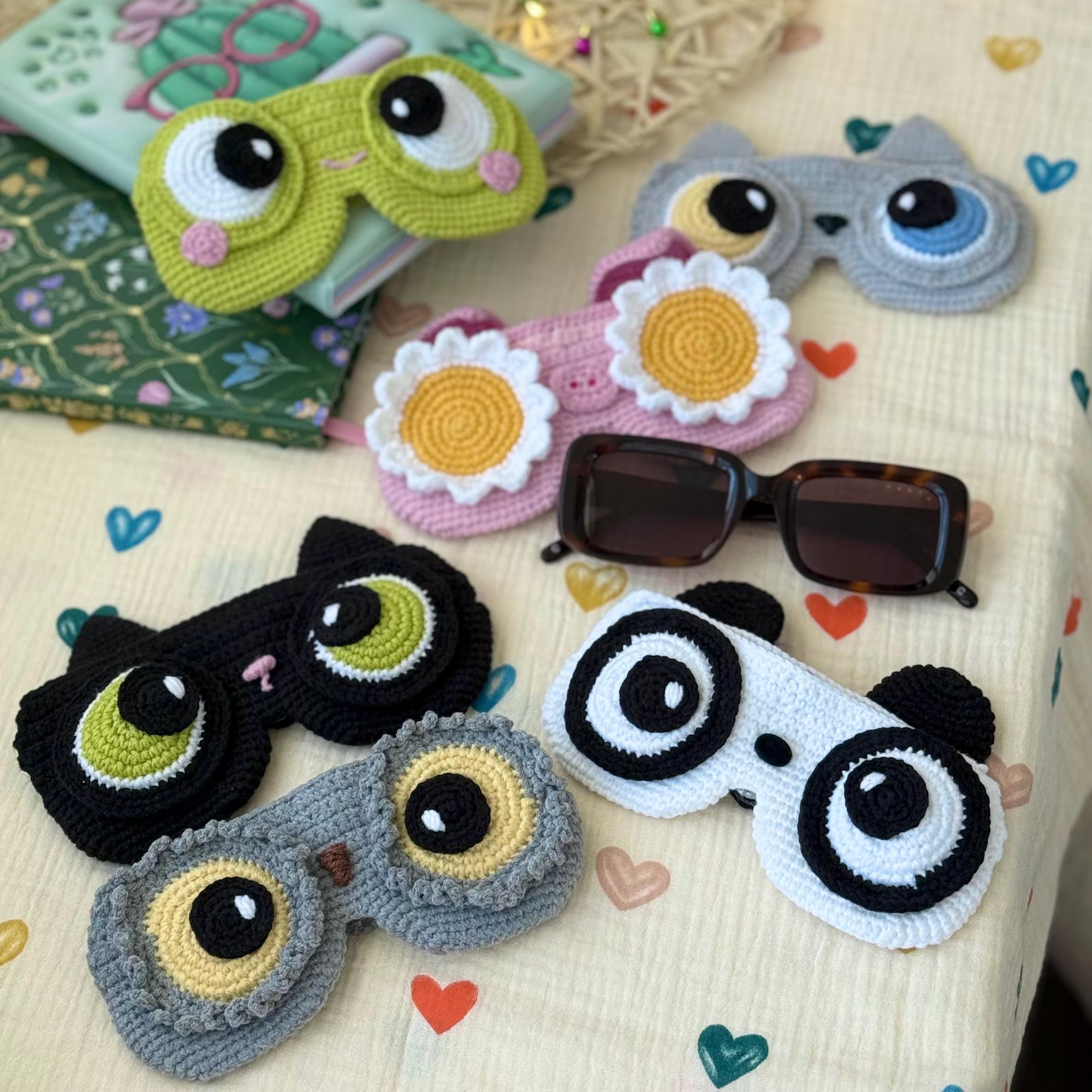 Crochet Glasses Case Pattern PDF 5in1, Cute Eyeglasses Holder