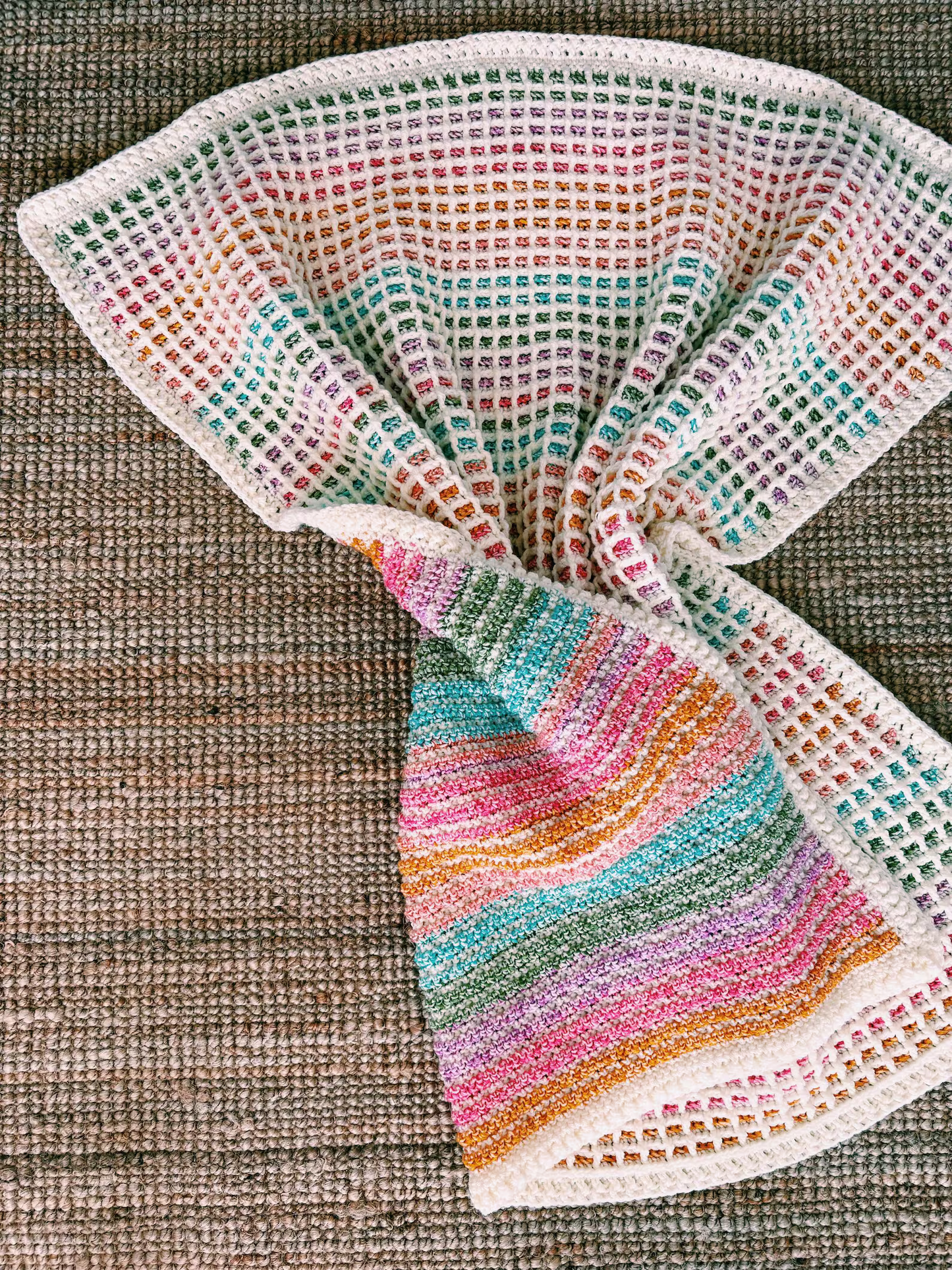 Waffle Stitch Blanket Pattern – 9 Sizes