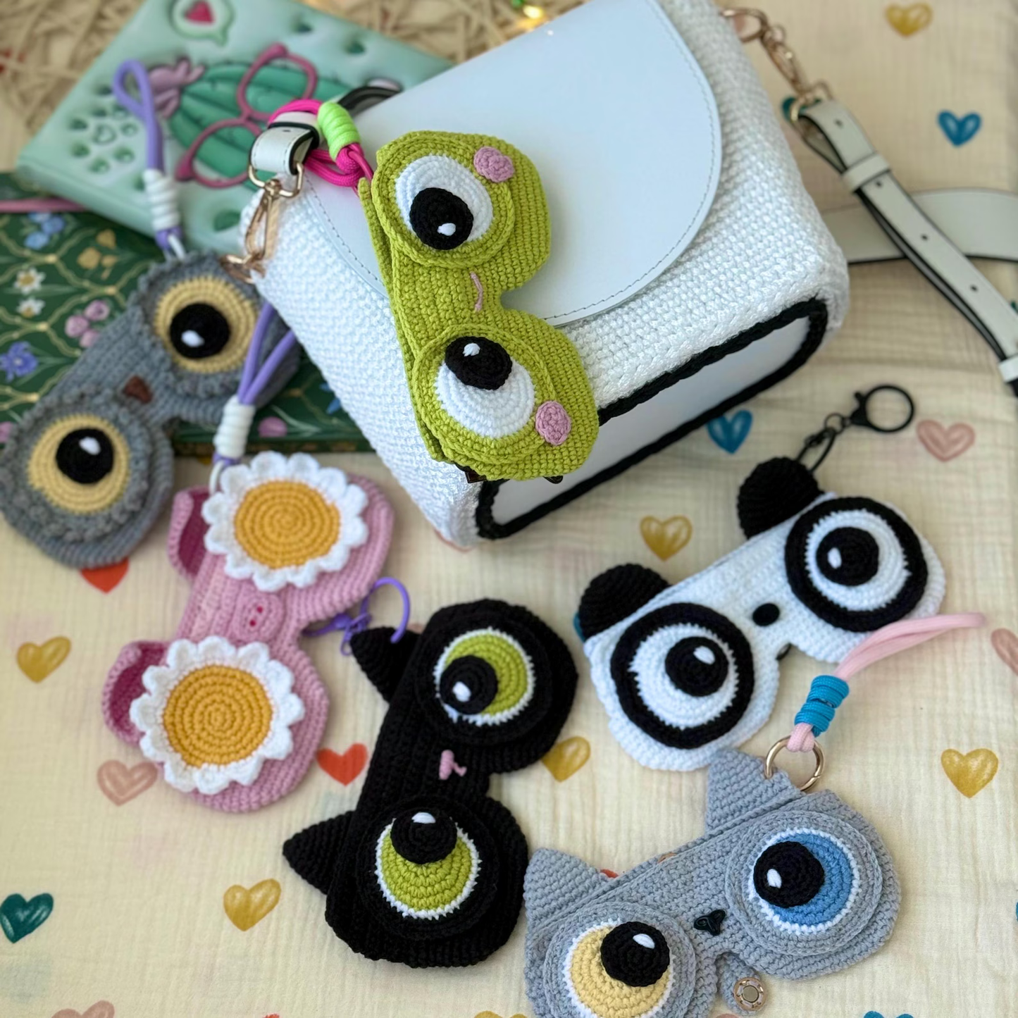 Crochet Glasses Case Pattern PDF 5in1, Cute Eyeglasses Holder