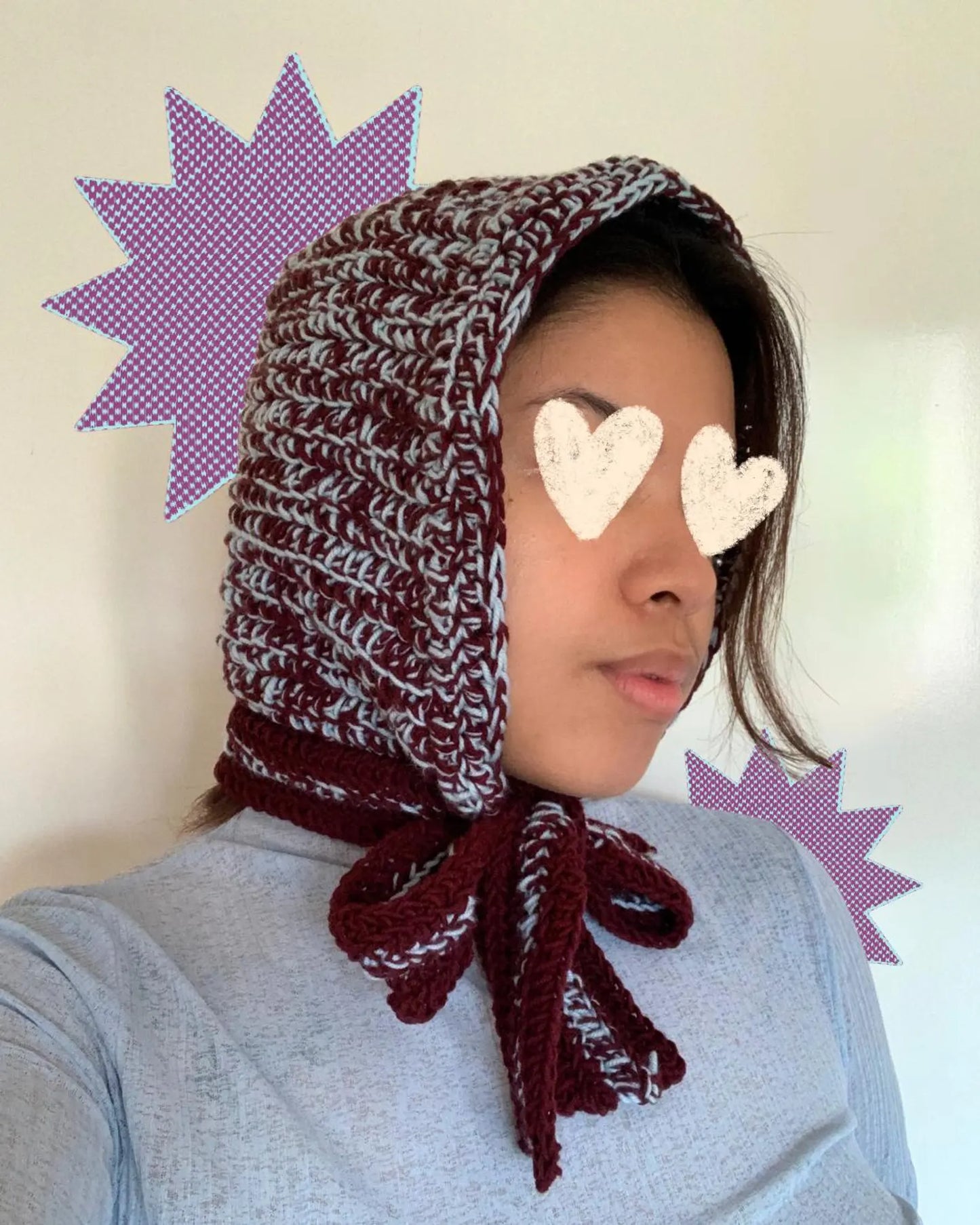 Crochet Bow Bonnet Hood Scarf –Crochet Pattern