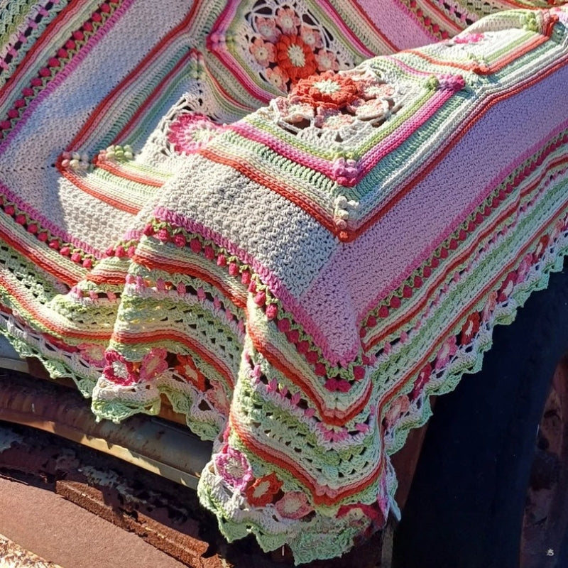 Annatjie’s Garden Throw- Crochet Blanket Pattern