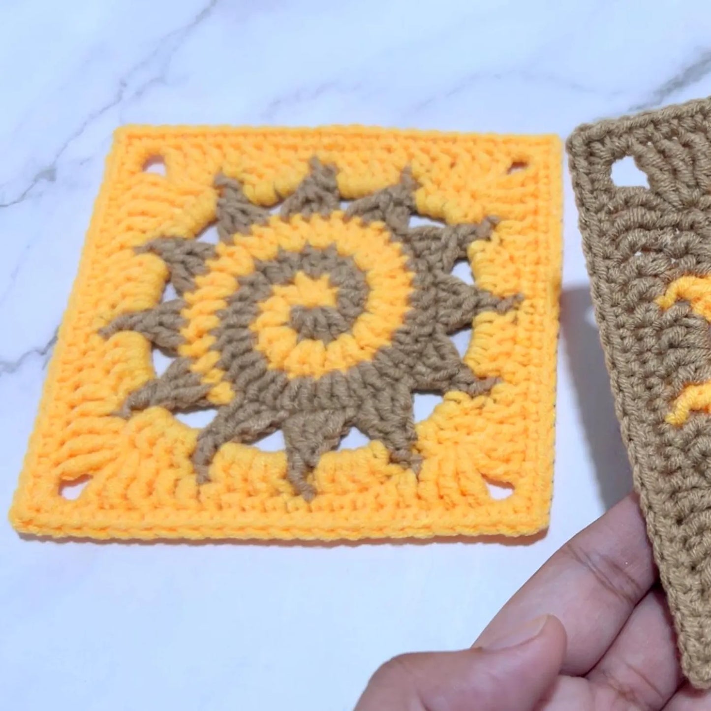 Sun & Moon Granny Square Crochet Pattern
