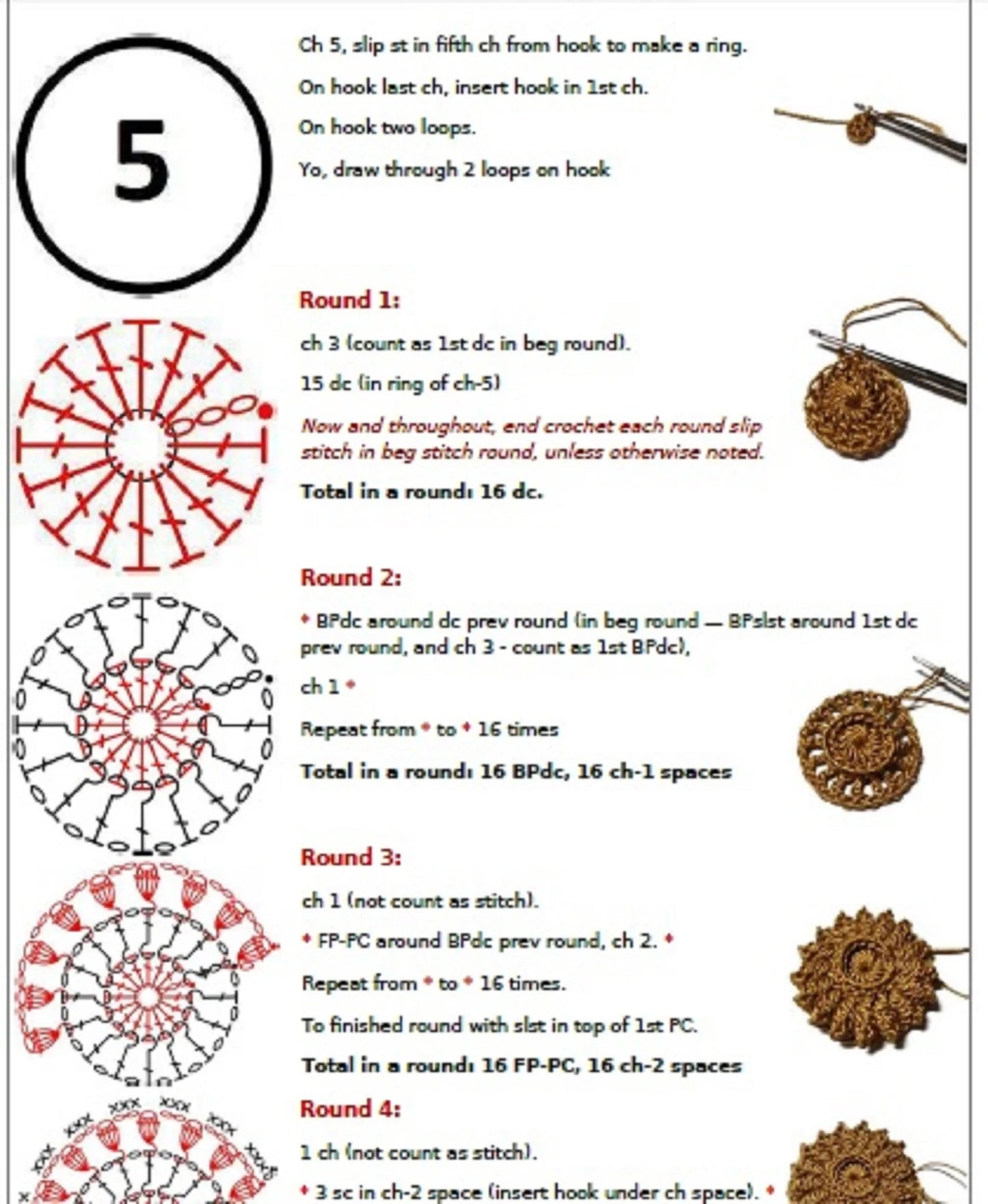 Lily Round Doily – Crochet Pattern