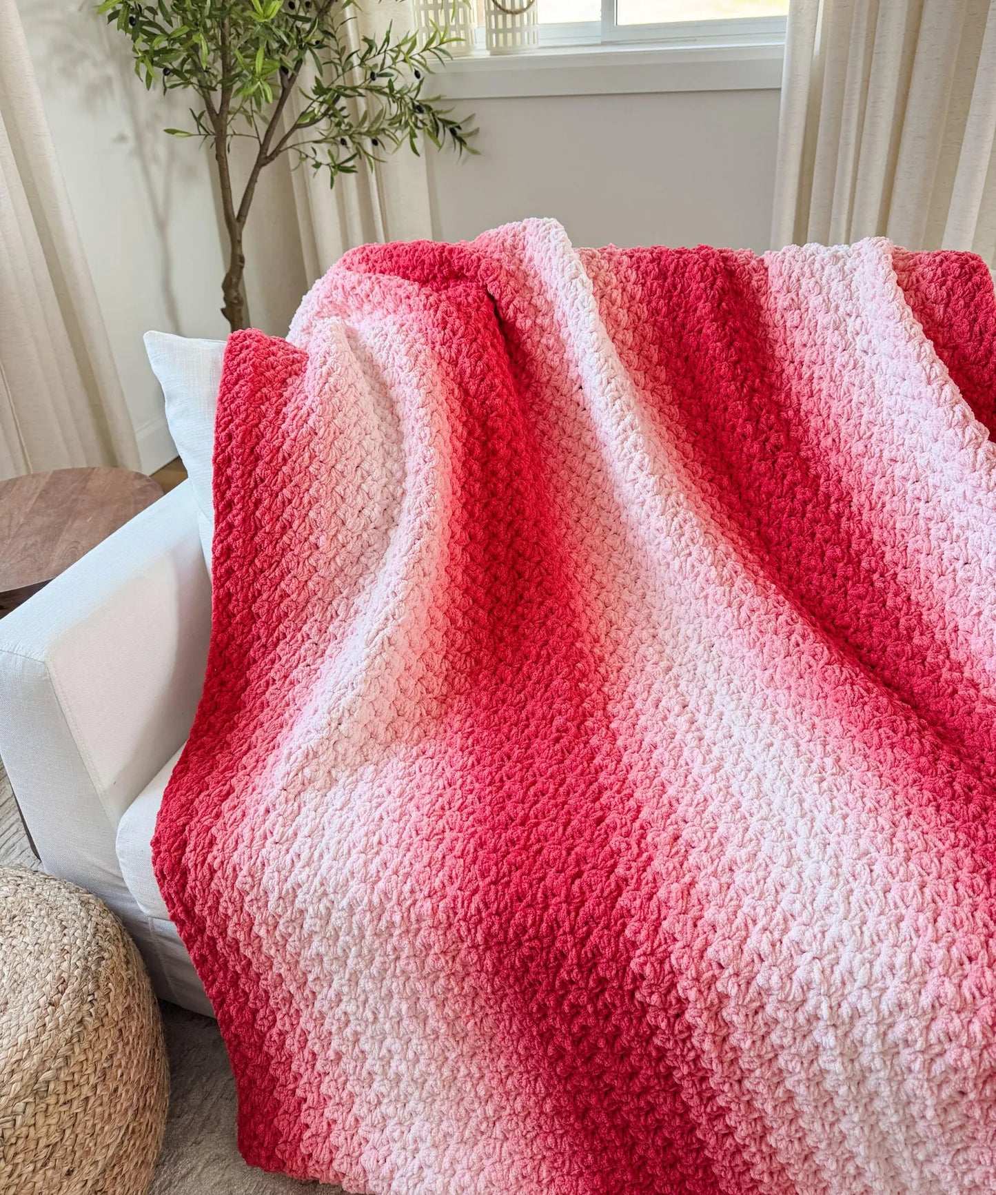 Easy Crochet Blanket, Beginner Pattern,