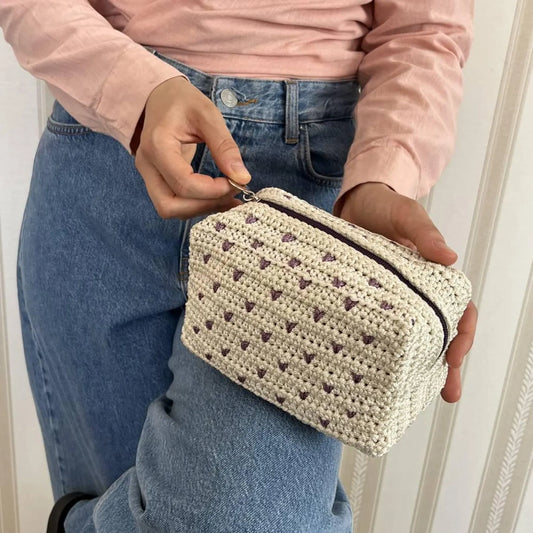 Heart Makeup Bag Crochet Pattern