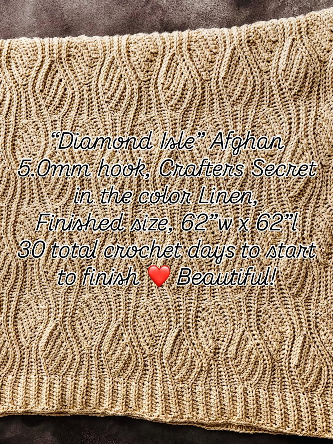 Diamond Isle Afghan – Reversible Crochet Blanket (PDF)