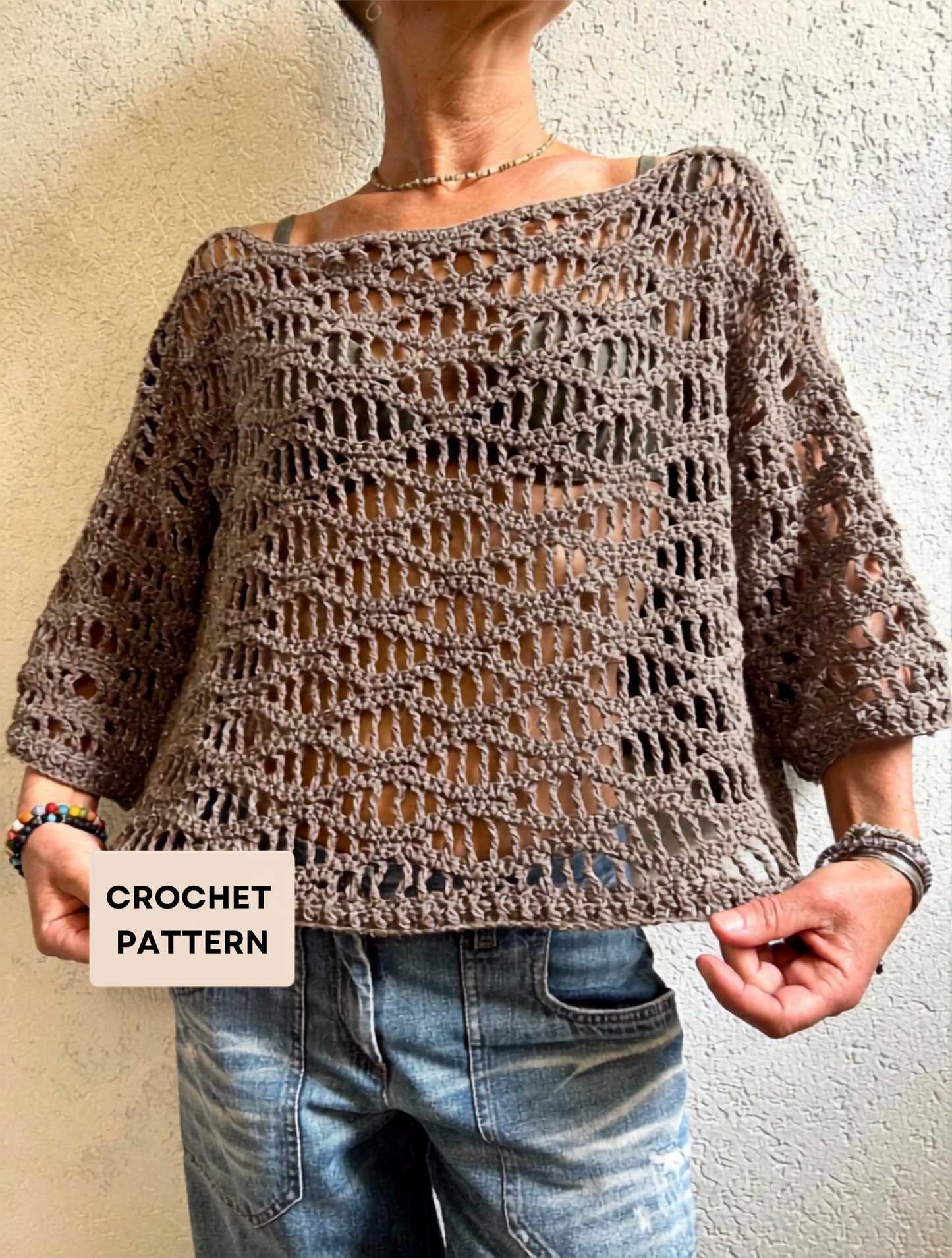 Dune Mesh Top Crochet Pattern PDF with Step-by-Step Video Tutorials