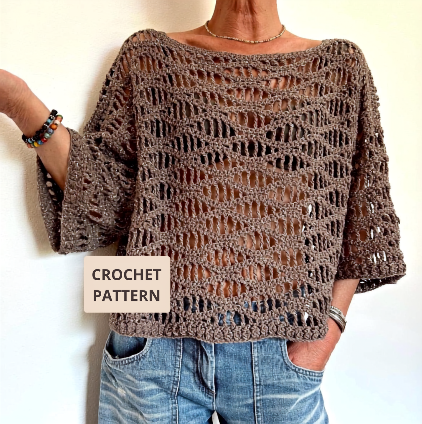 Dune Mesh Top Crochet Pattern PDF with Step-by-Step Video Tutorials