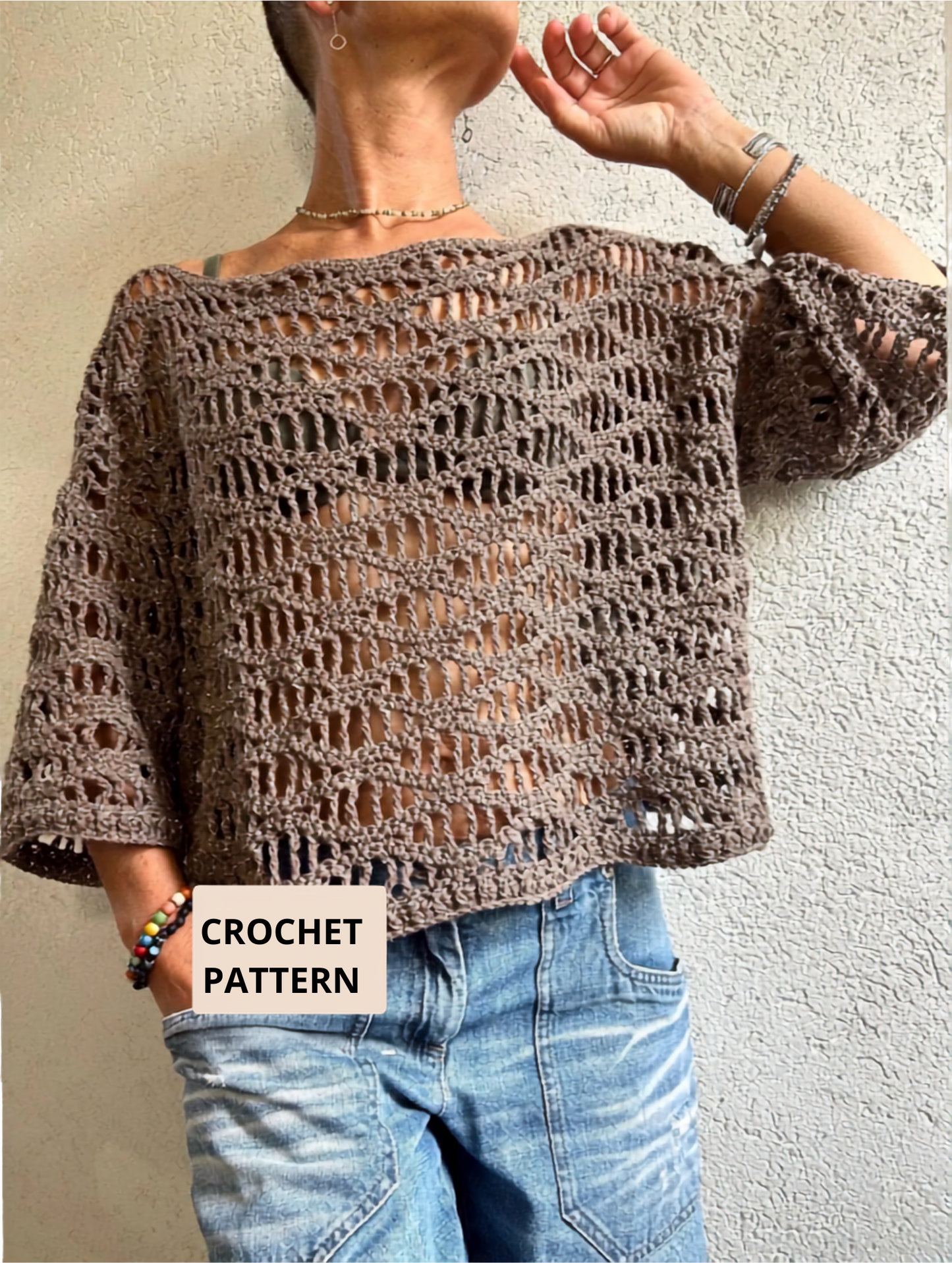 Dune Mesh Top Crochet Pattern PDF with Step-by-Step Video Tutorials