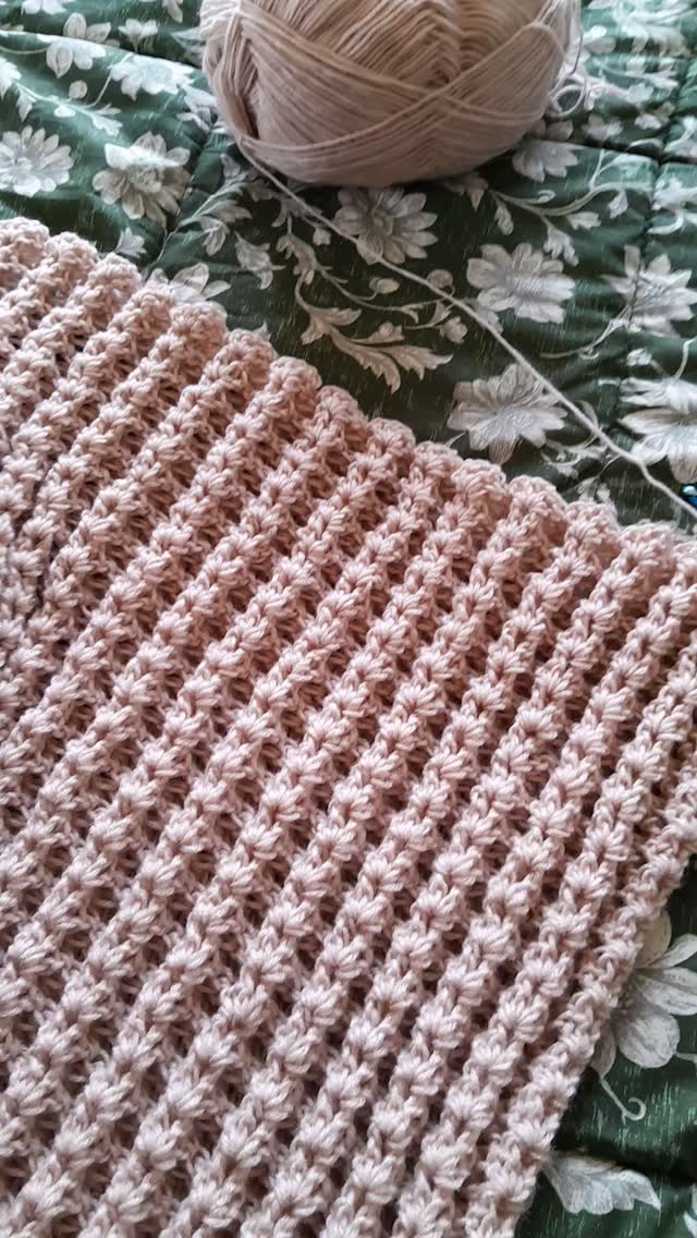 Waffled Shell Stitch Blanket or Scarf Crochet Pattern