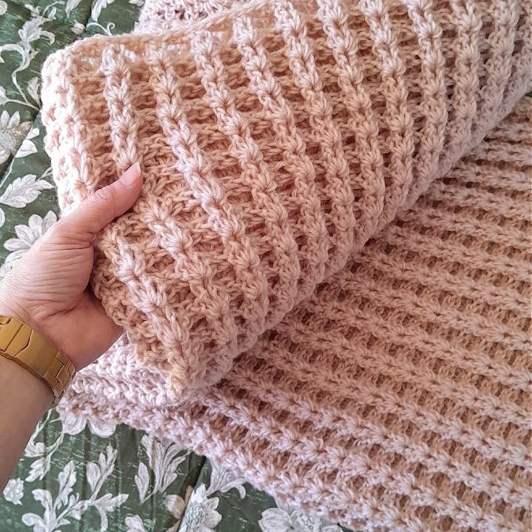 Waffled Shell Stitch Blanket or Scarf Crochet Pattern