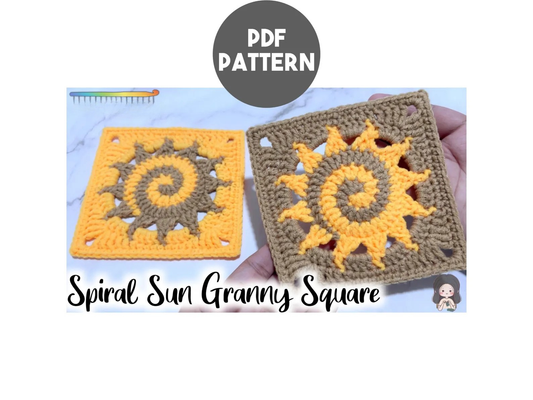 Sun & Moon Granny Square Crochet Pattern