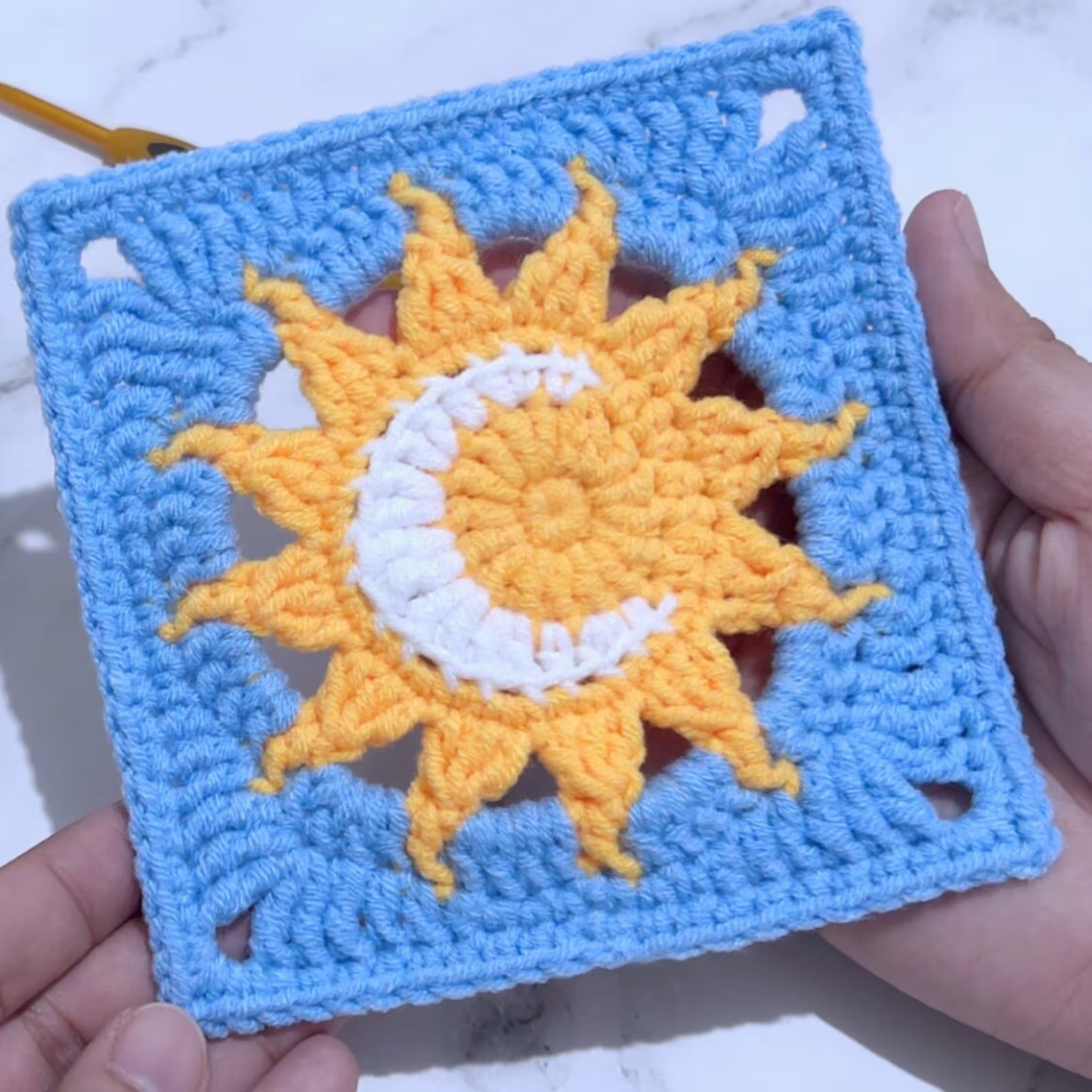 Sun & Moon Granny Square Crochet Pattern