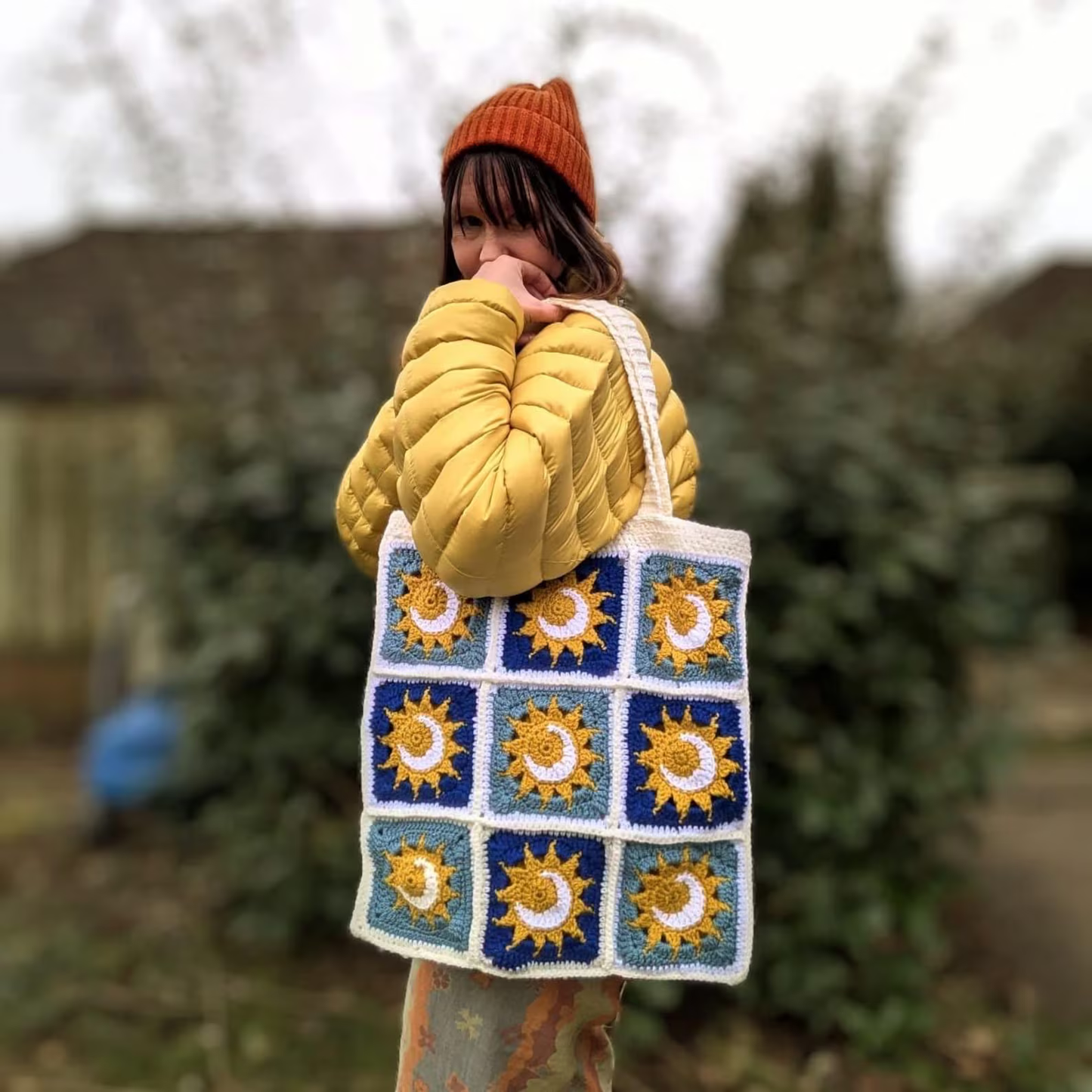 Sun & Moon Granny Square Crochet Pattern