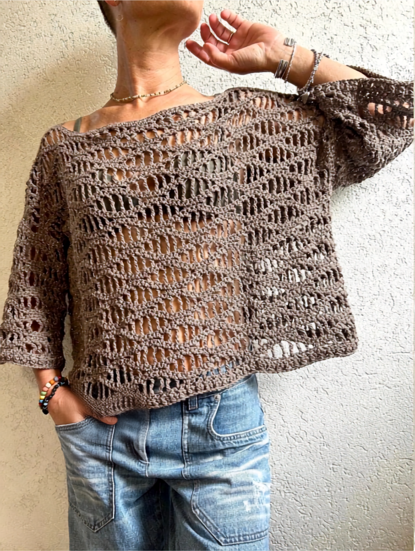 Dune Mesh Top Crochet Pattern PDF with Step-by-Step Video Tutorials