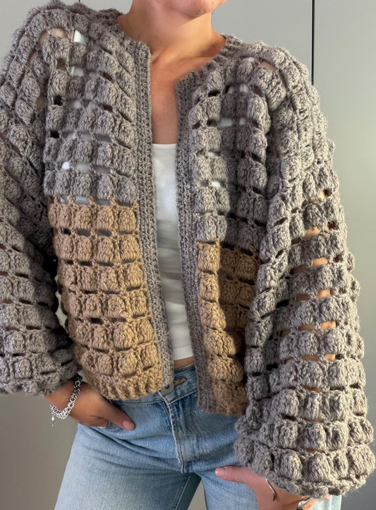 BRIK Granny Square Cardigan Crochet Pattern | Sizes S–XL + Video Tutorial