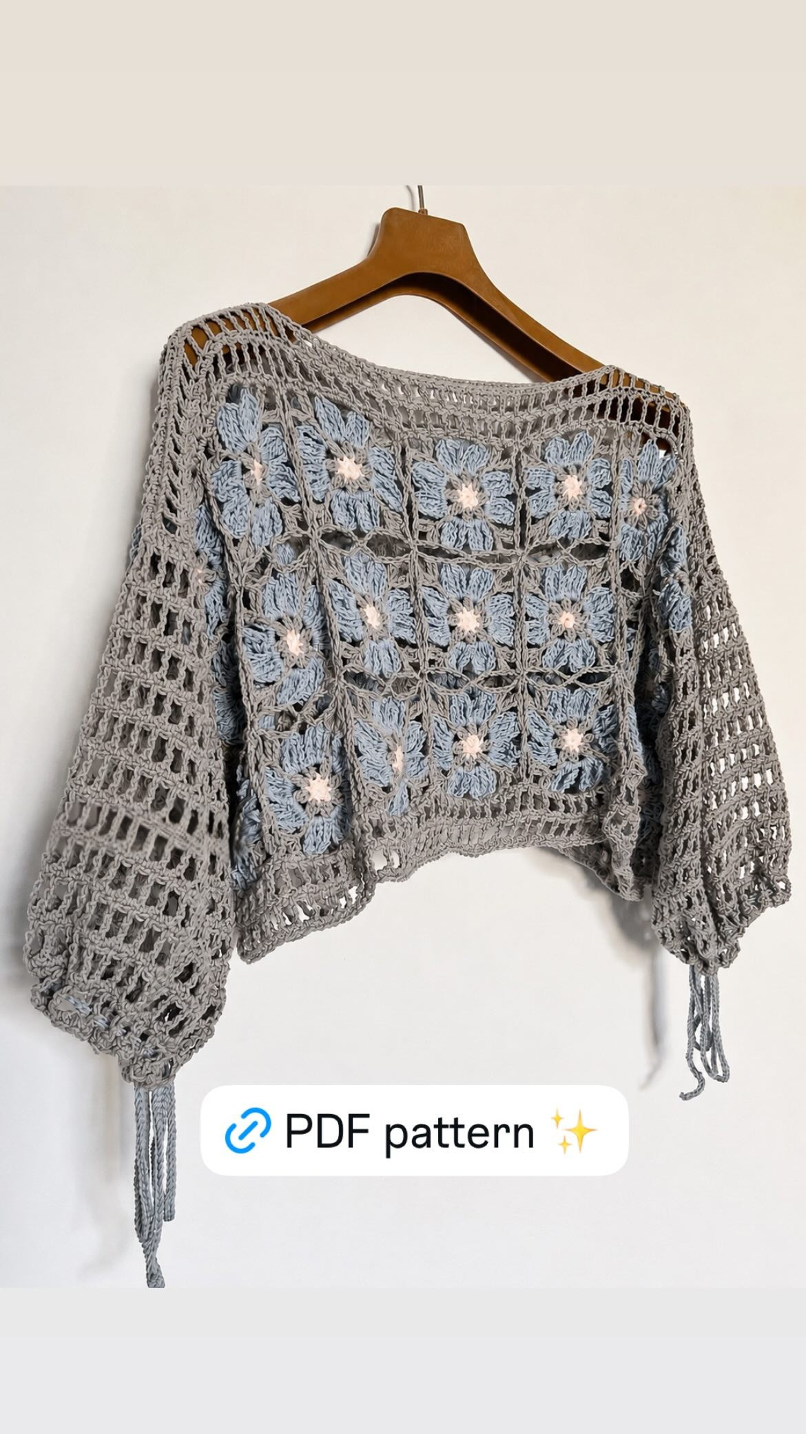 Moonflower Top Crochet Pattern Boho Granny Square Sweater
