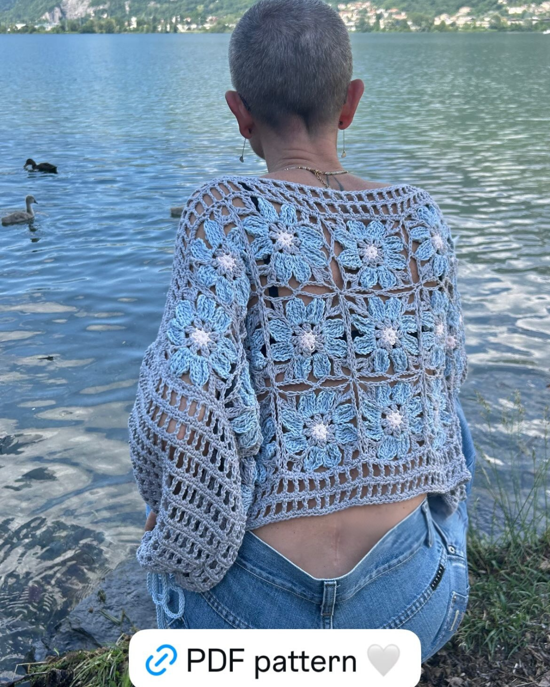 Moonflower Top Crochet Pattern Boho Granny Square Sweater