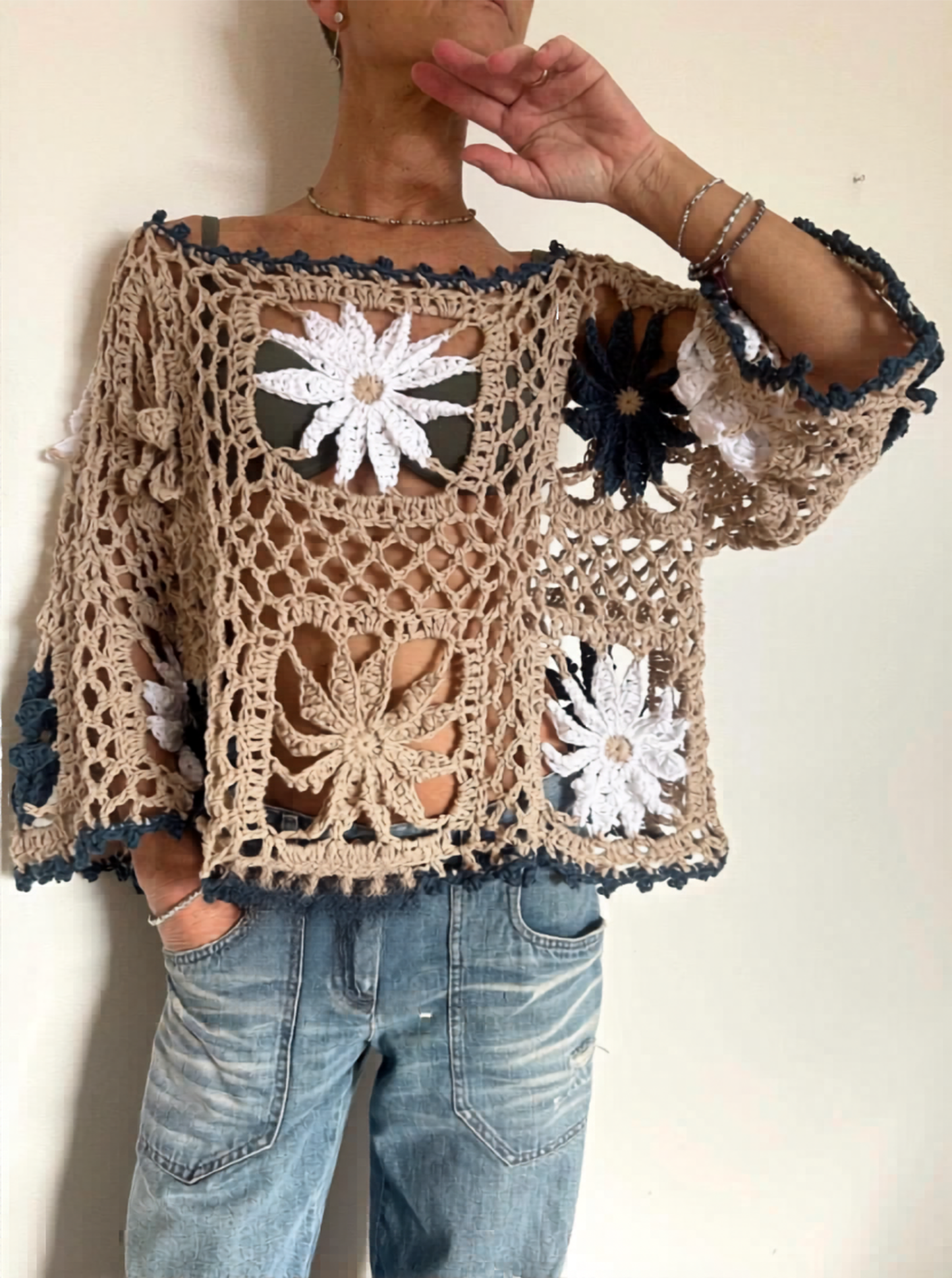 Dahlia Flowers Top Crochet Pattern