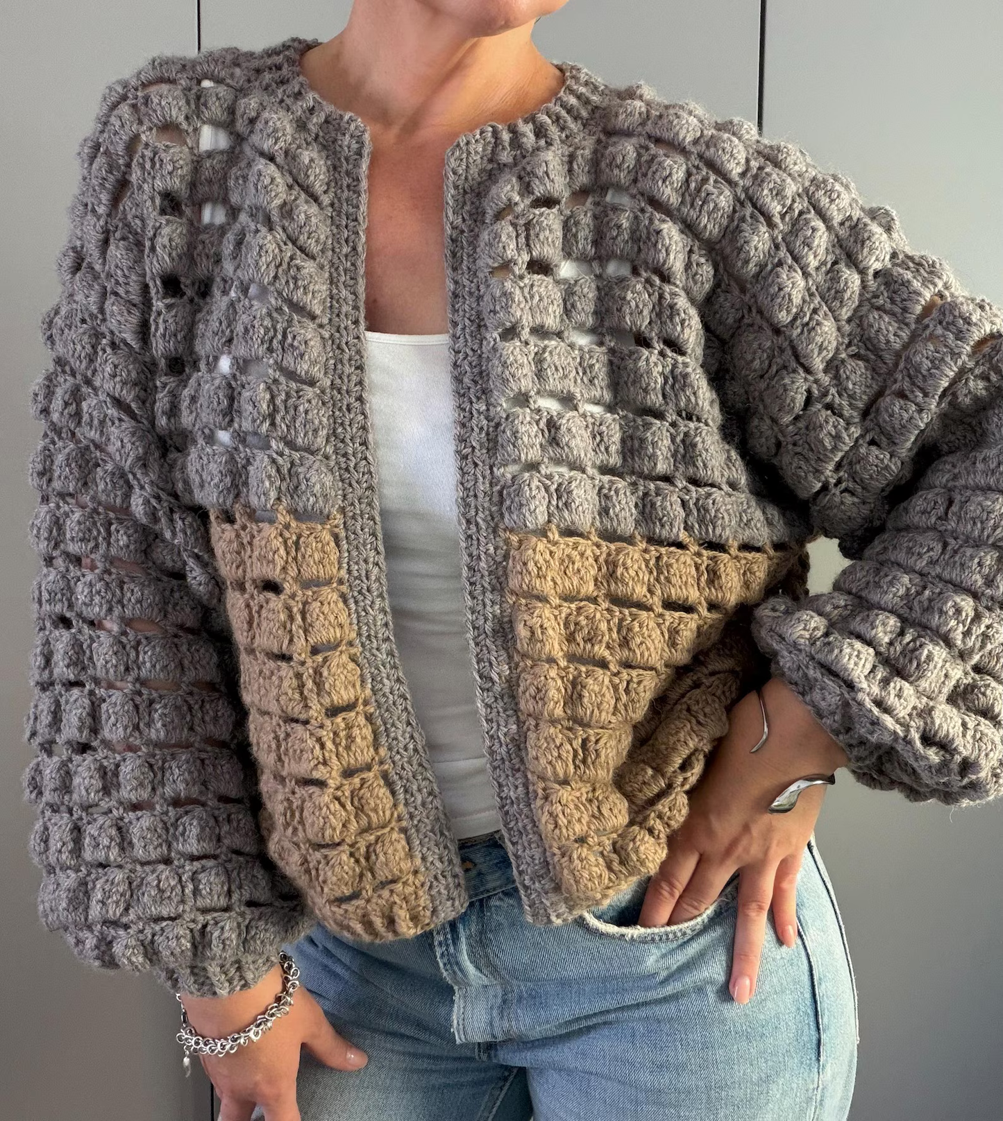 BRIK Granny Square Cardigan Crochet Pattern | Sizes S–XL + Video Tutorial