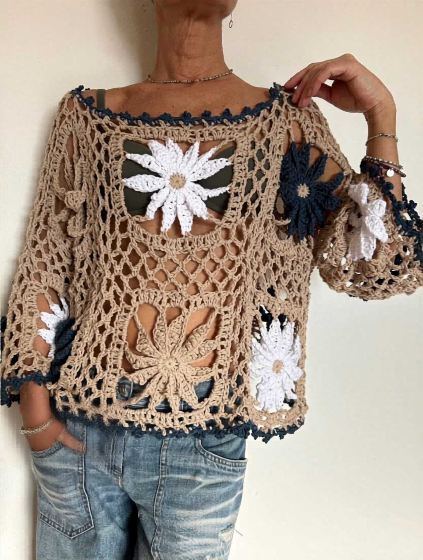 Dahlia Flowers Top Crochet Pattern