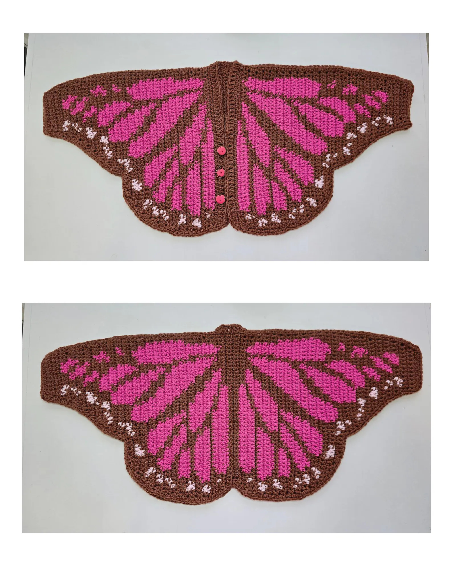 Butterfly Cardigan: Tapestry Chart, Newborn to 14 Years Crochet Pattern
