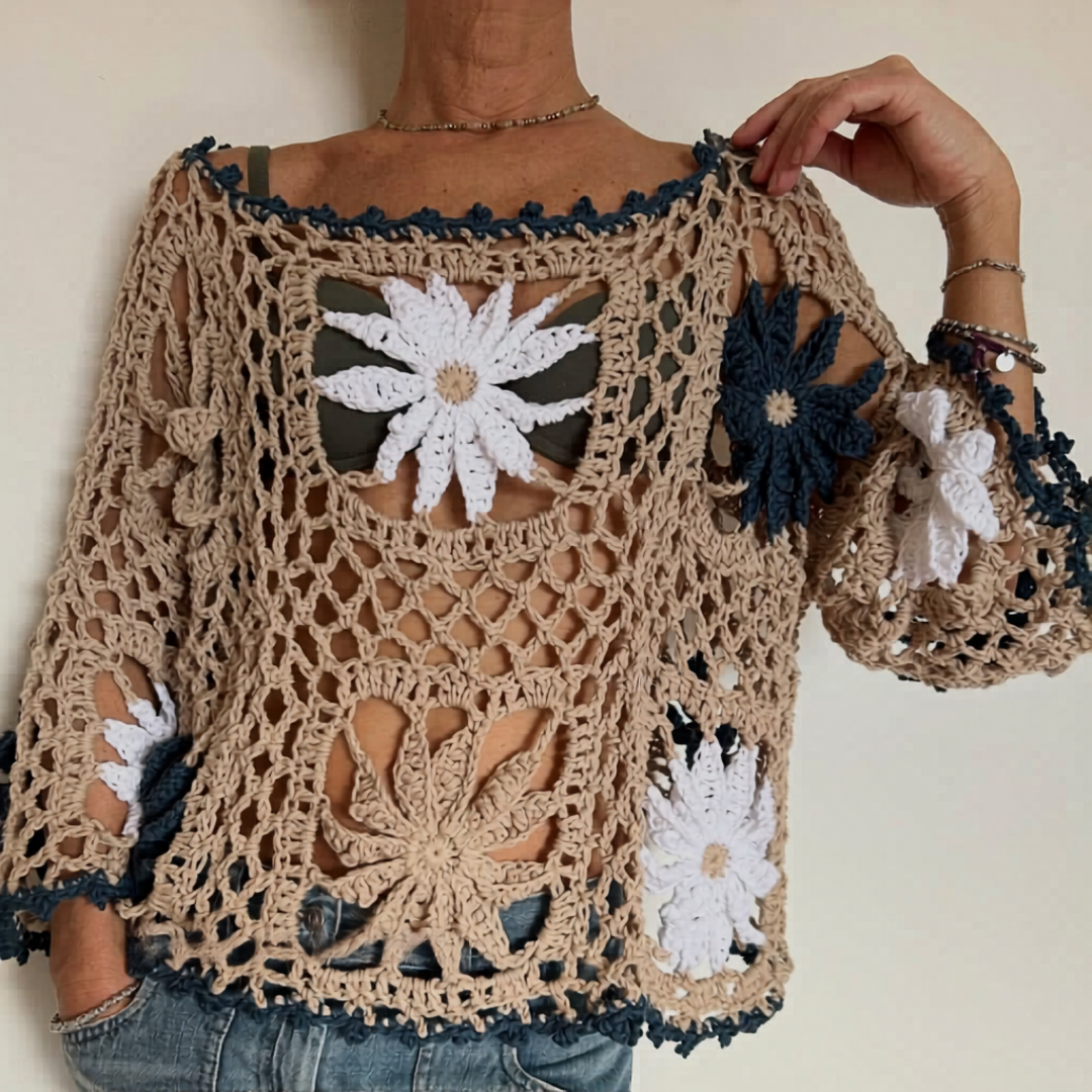 Dahlia Flowers Top Crochet Pattern
