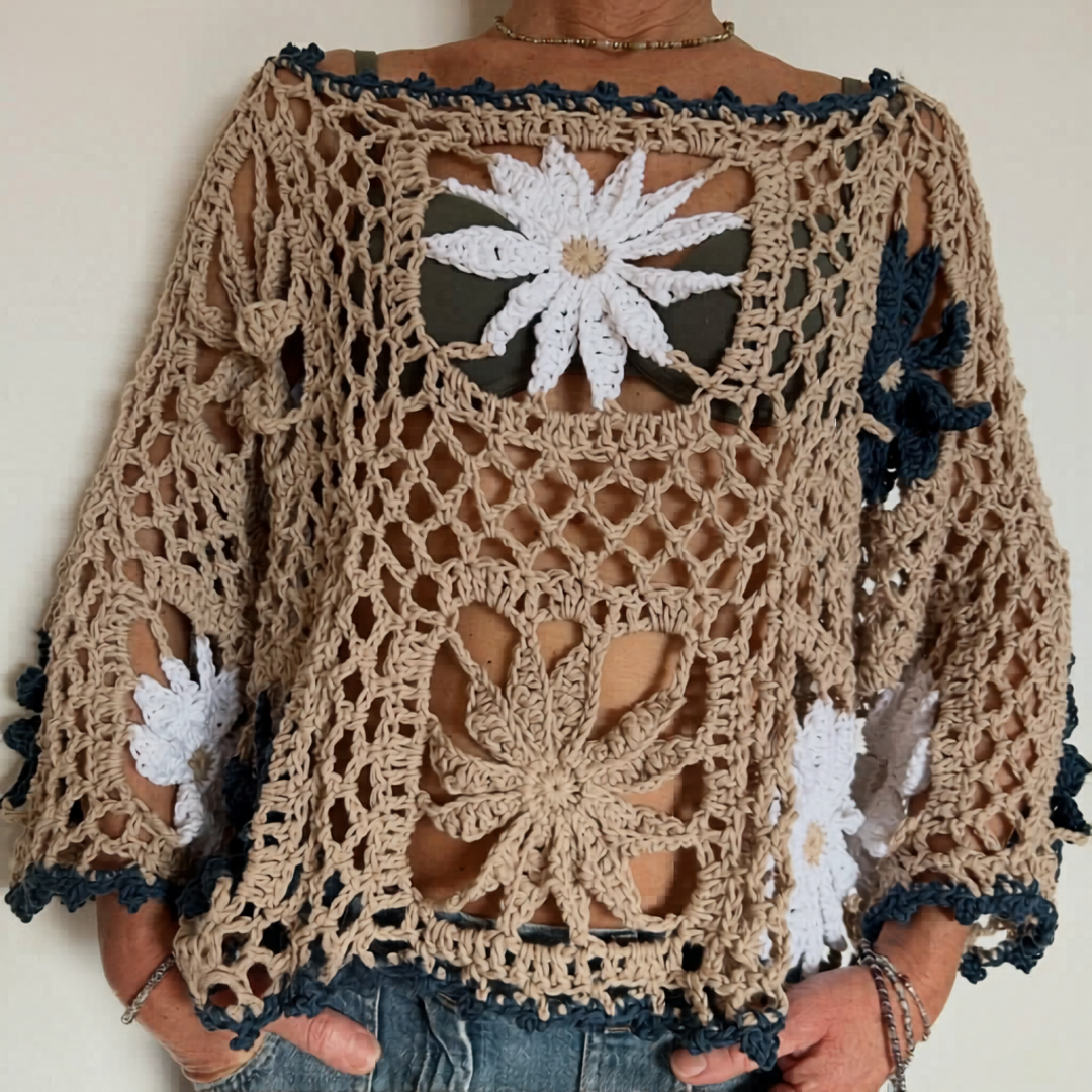 Dahlia Flowers Top Crochet Pattern