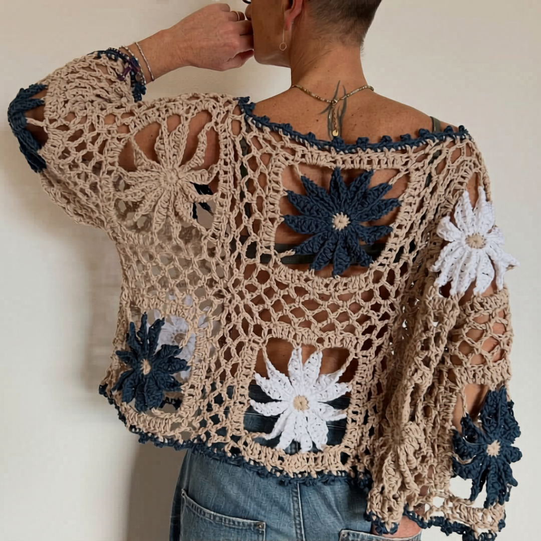 Dahlia Flowers Top Crochet Pattern