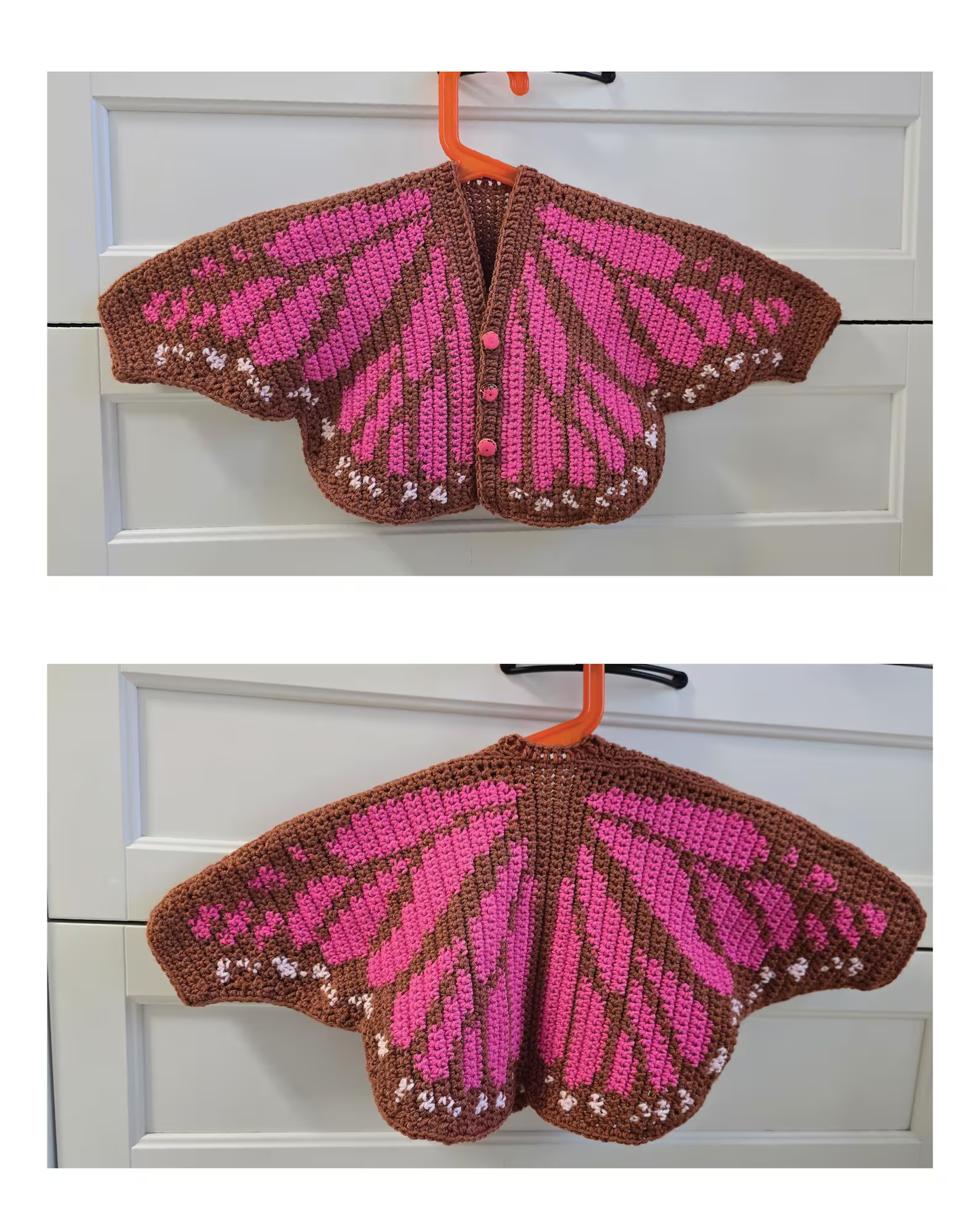 Butterfly Cardigan: Tapestry Chart, Newborn to 14 Years Crochet Pattern