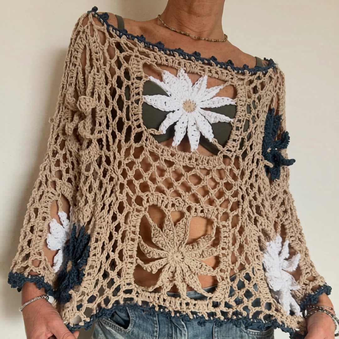 Dahlia Flowers Top Crochet Pattern