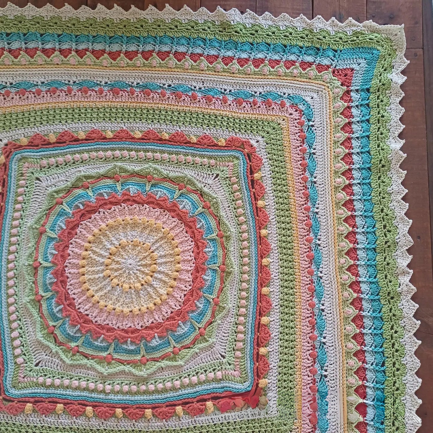Whispers of Color — Mandala Throw Square Crochet Pattern