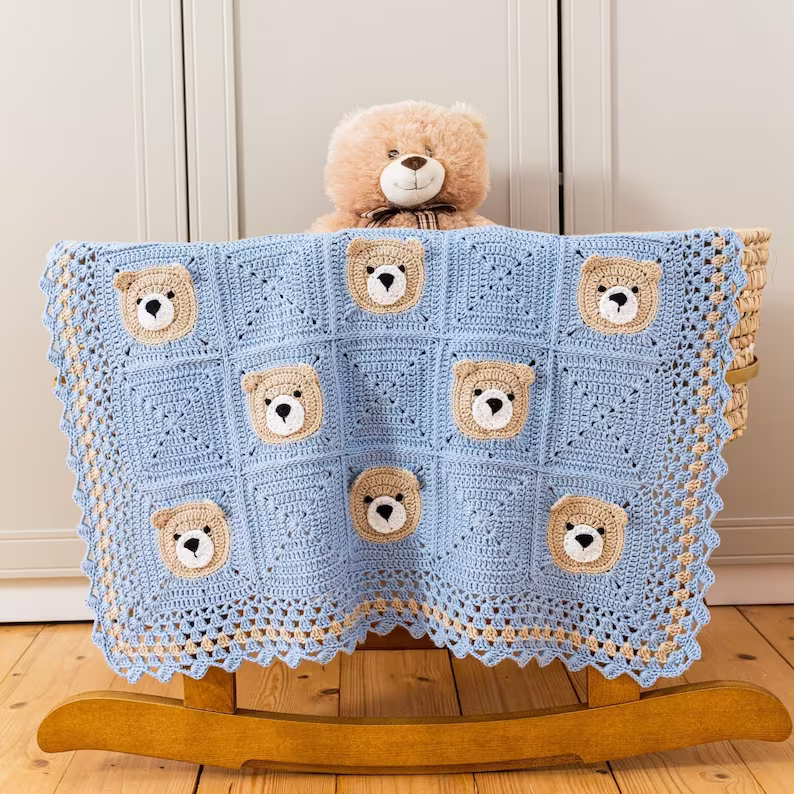Teddy Bear Blanket Crochet Pattern